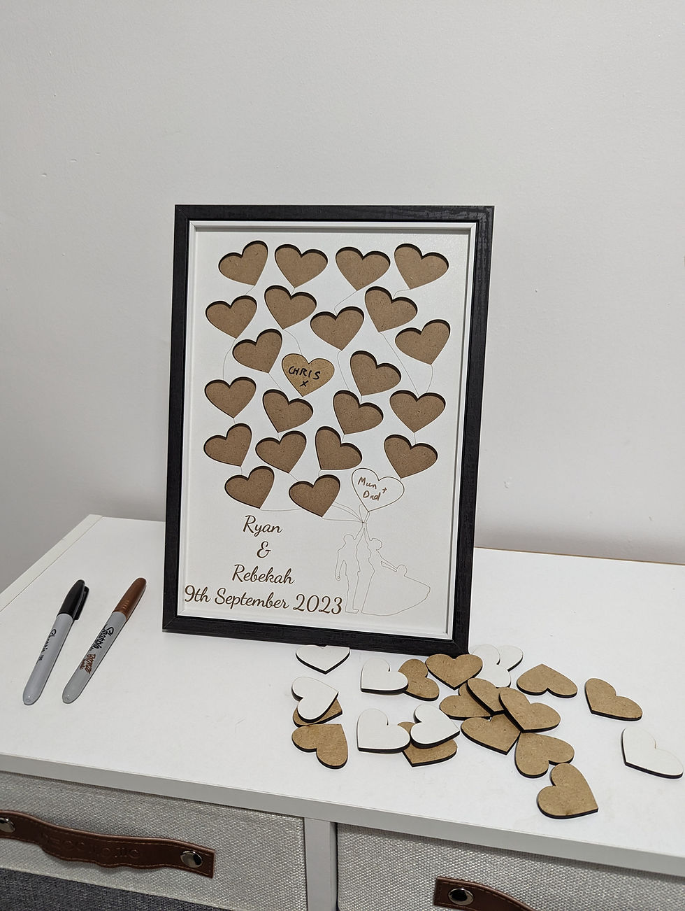 Thumbnail: Wedding Heart Guest Book  Long View