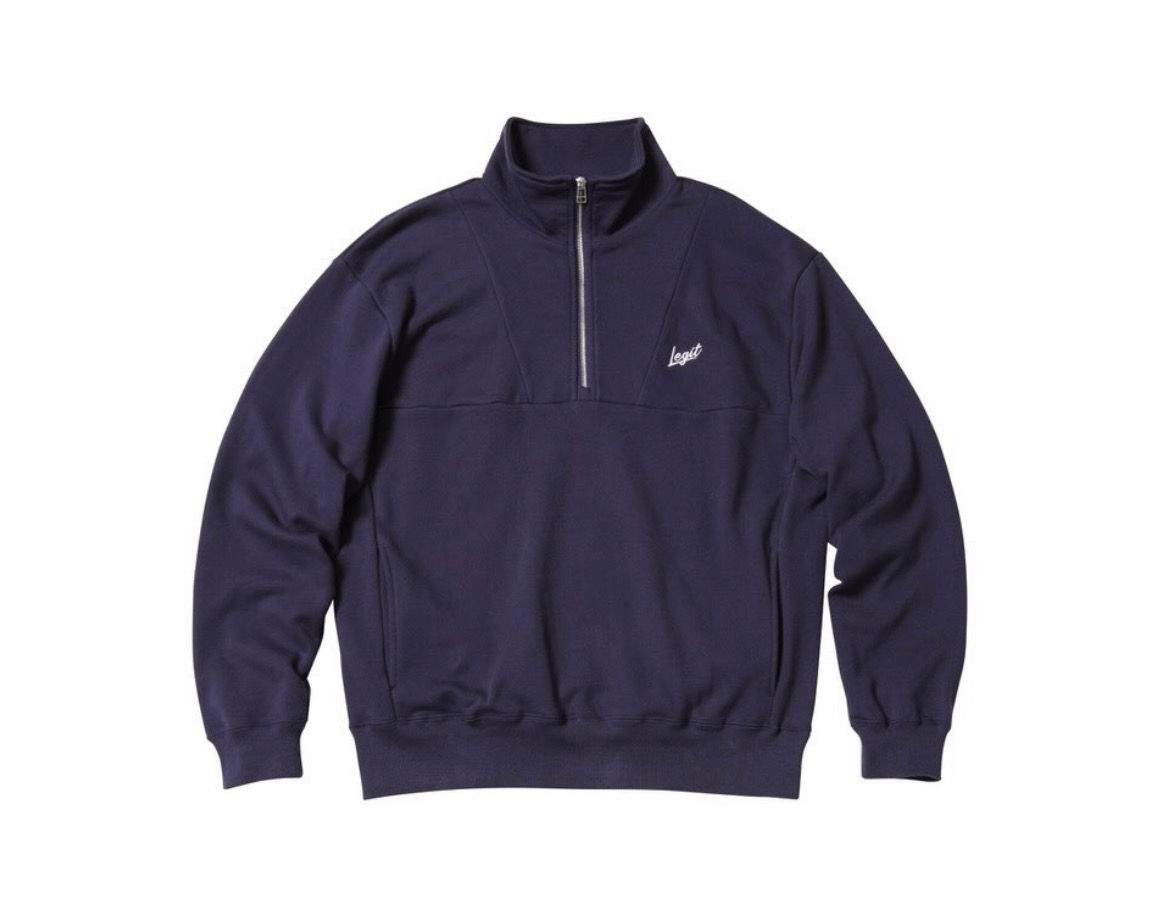 LEGIT ハーフジッププルオーバー 1/2 ZIP D.PURPLE
