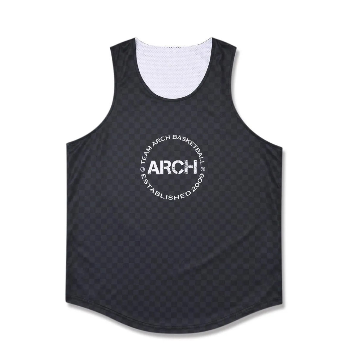 ARCH checkered rev. tank [DRY]【black/white】