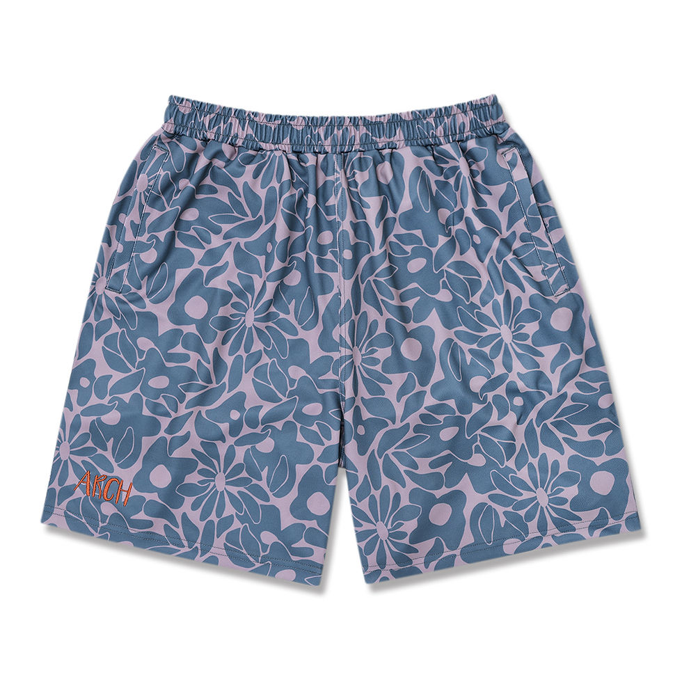 サムネイル： Arch バギーパンツ B126-122 rise vibes flower shorts【lilac】