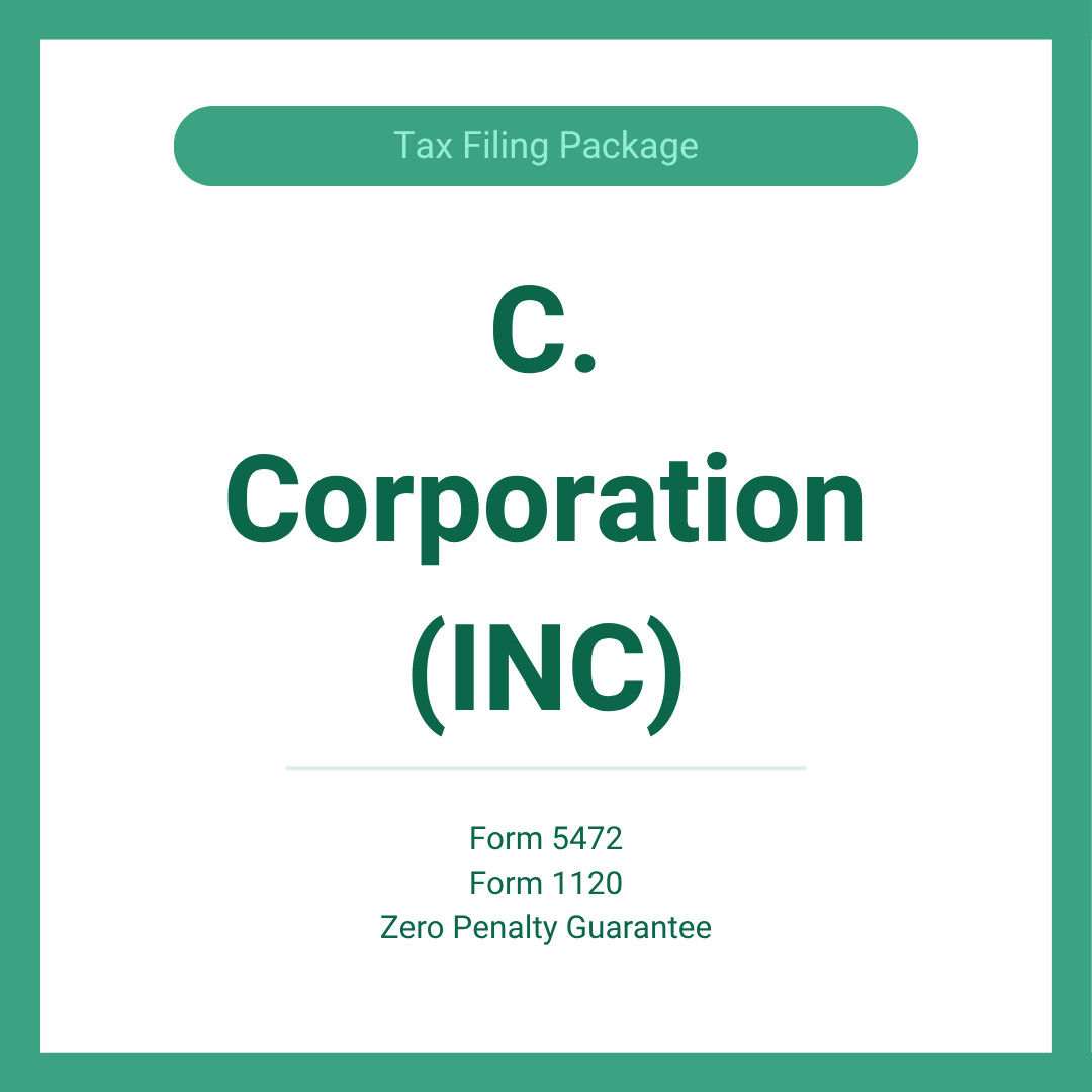 C. Corporation (INC) Complete Tax Filing Package