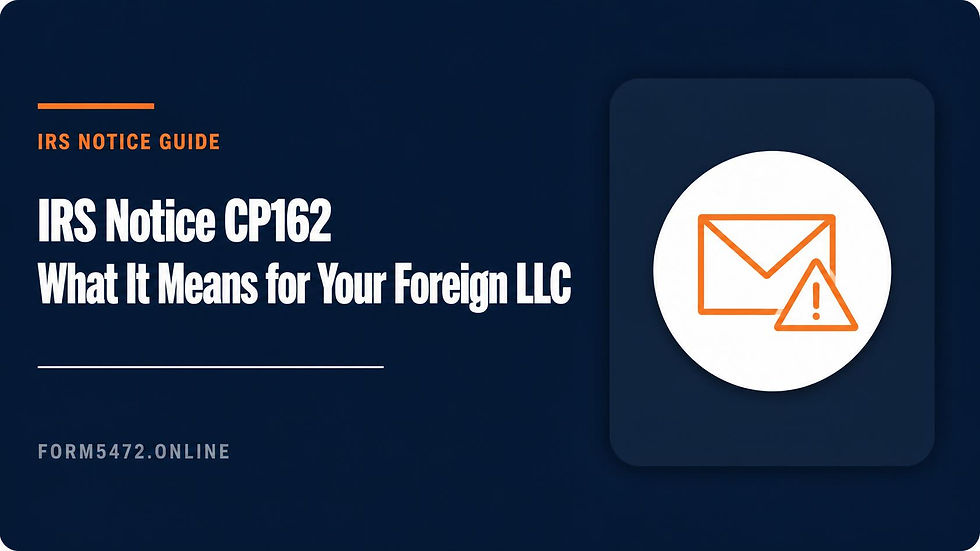 IRS Notice CP162 for a foreign-owned multi-member LLC — penalty explanation and response guide by Arik Rozen CPA, Form5472.online