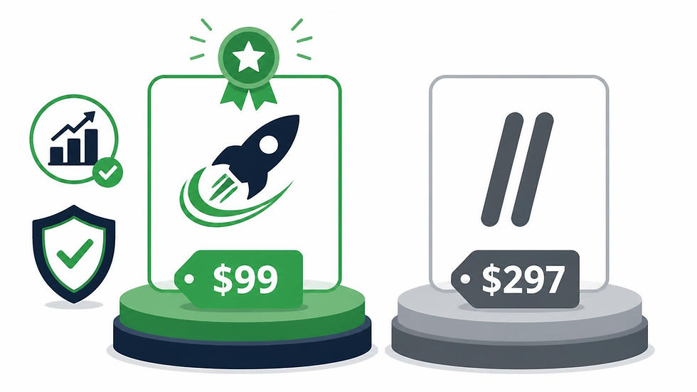 Side-by-side comparison illustration of LaunchUSA vs Doola for non-US residents forming a U.S. LLC, showing LaunchUSA winning on price ($99 vs $297), named CPA credentials, and Zero-Penalty Guarantee that Doola does not offer