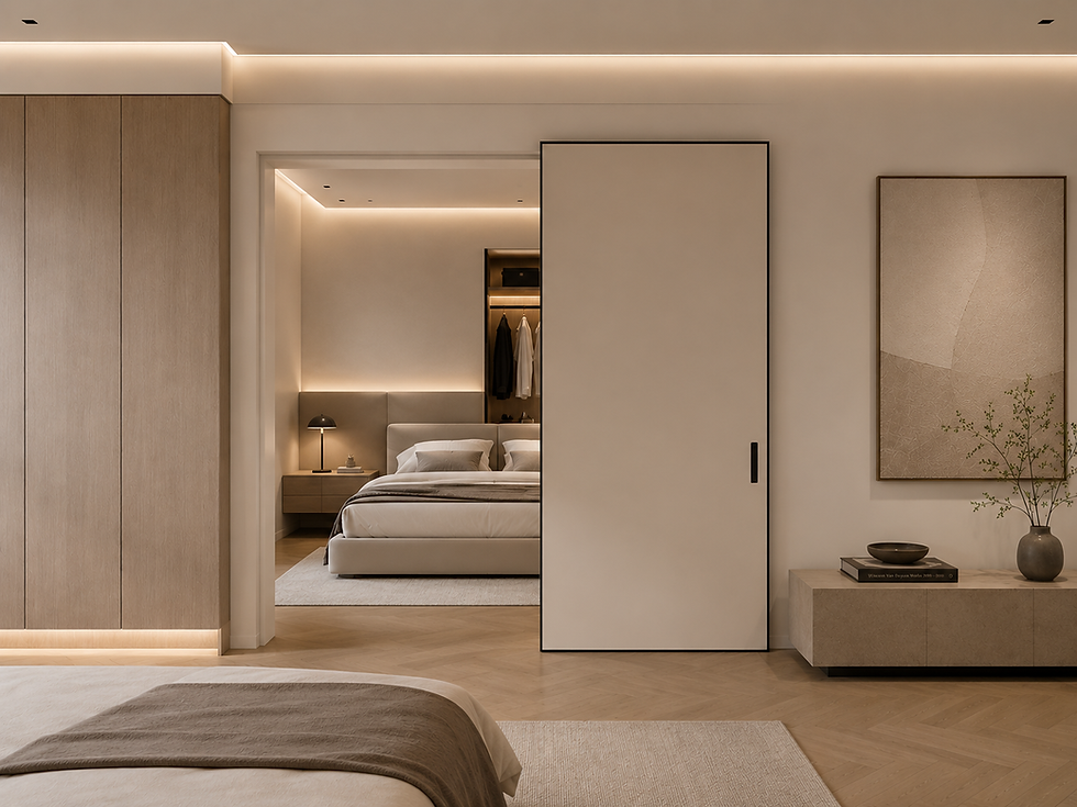 Thumbnail: Ghost Track Timber Laminate Sliding Door