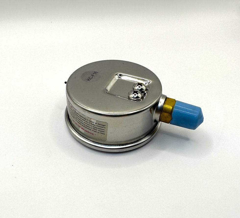 Thumbnail: 0-15 PSI Oil Gauge w/Stem; Oil Filled (Part # PT1127)