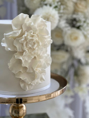 White Wedding cake with Petal Ruffles by Roseberry Cake Creations