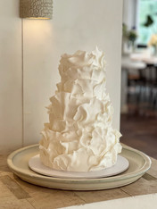 Ethereal Textured Ruffle Wedding cake by Roseberry Cake Creations
