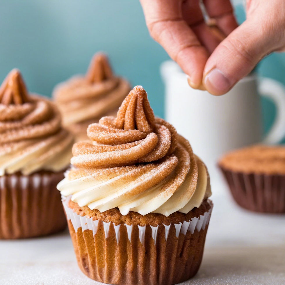 Churro Cupcakes with optional buttercream frosting