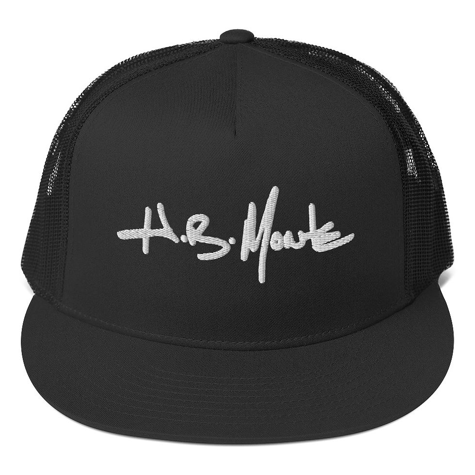 Thumbnail: White Signature Trucker Cap - (H.B. MONTE Signature Series)
