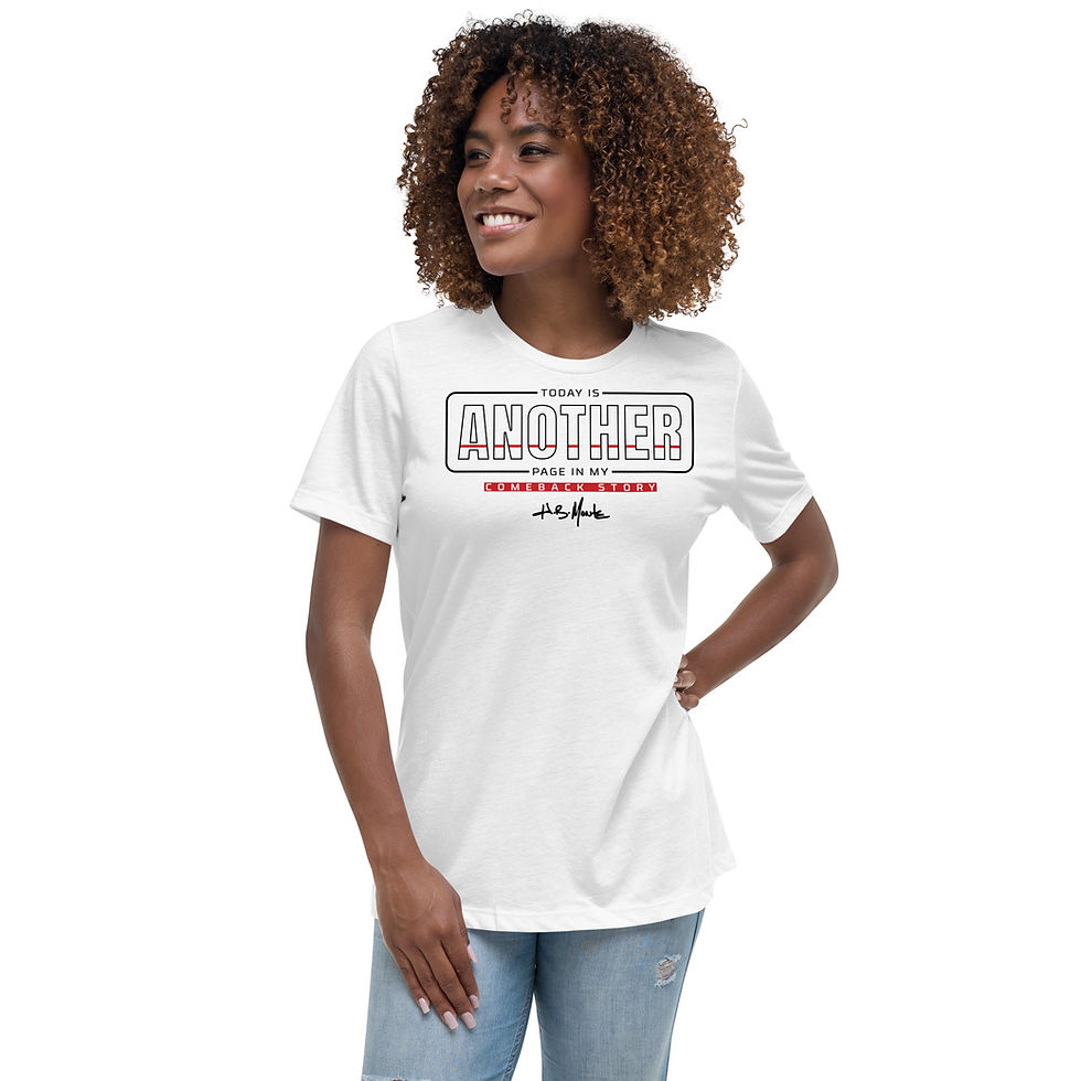 Thumbnail: H.B. MONTE - Comeback Story | White or Gray Women's Relaxed T-Shirt copy