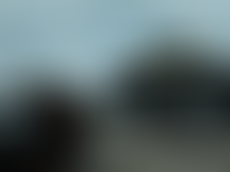 A woman next to a tiny home