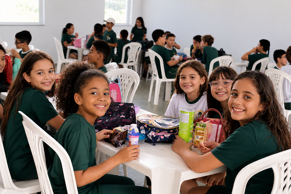 Amigas no lanche na escola