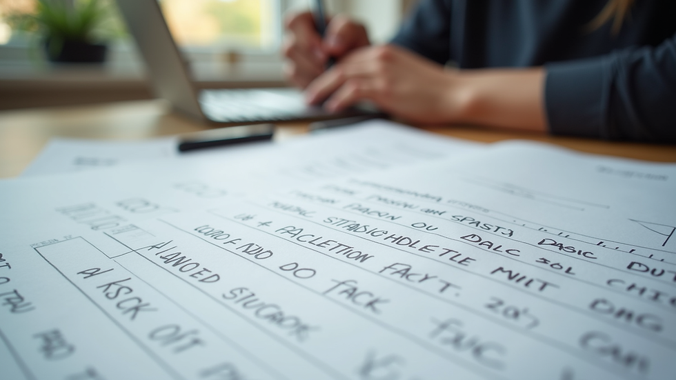 Close-up view of study materials and notes for IGCSE exam preparation