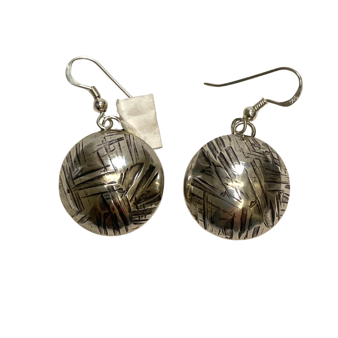 Round Sterling Silver Earrings