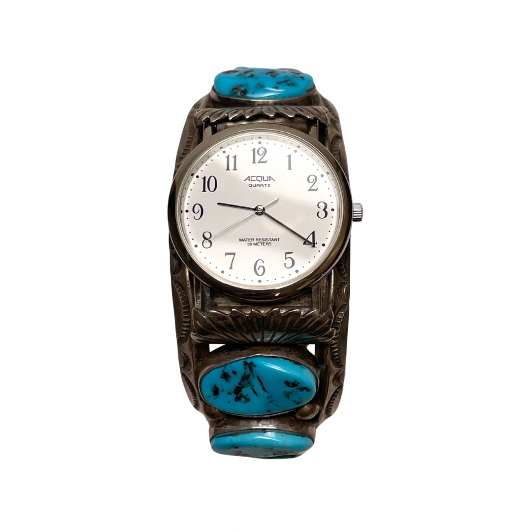 Turquoise Sterling Silver Watch Cuff