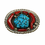 Thumbnail: Sterling Silver Turquoise and Coral Belt Buckle