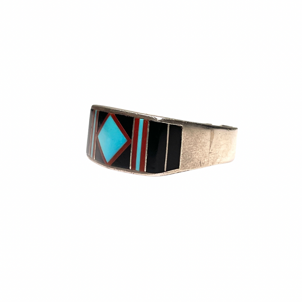 Thumbnail: Sterling Silver Turquoise Inlay Ring