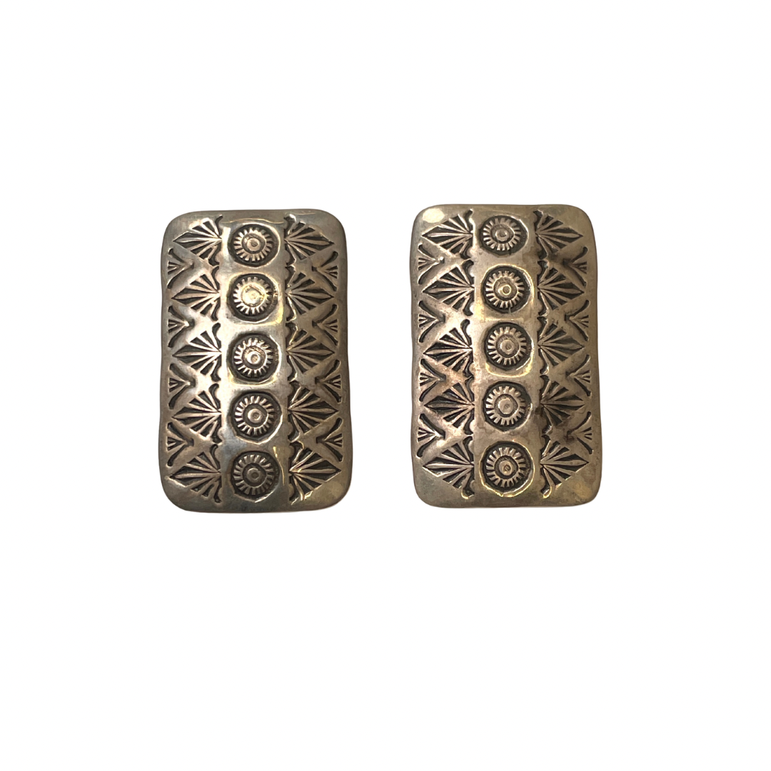 Silver Stamped Earrings