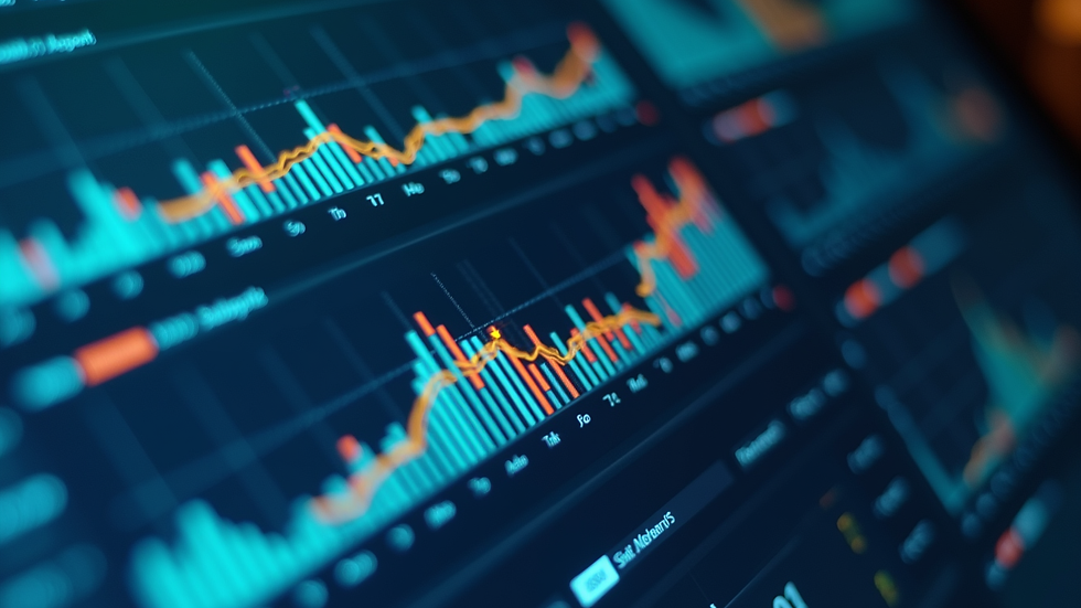 Close-up view of a digital dashboard showing business analytics
