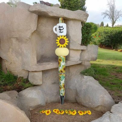 Best Mom Ever Sunflower Pen - Shaped Bead