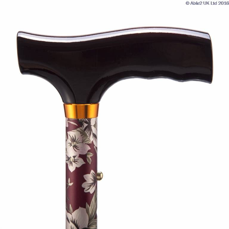 Folding Walking Stick Burgundy