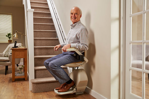 Man on a stairlift