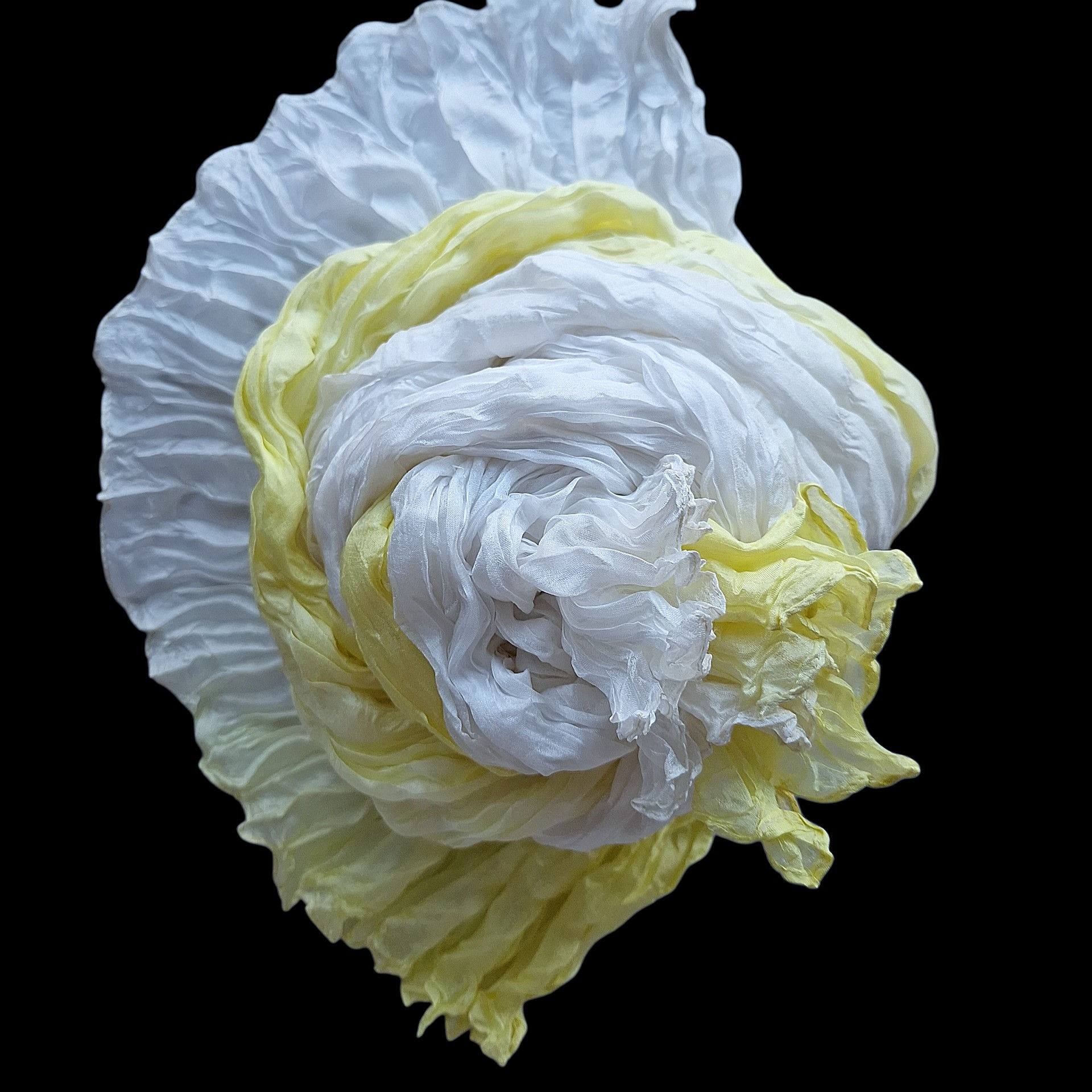 Seidencrash weiss/hellgelb  col.36B