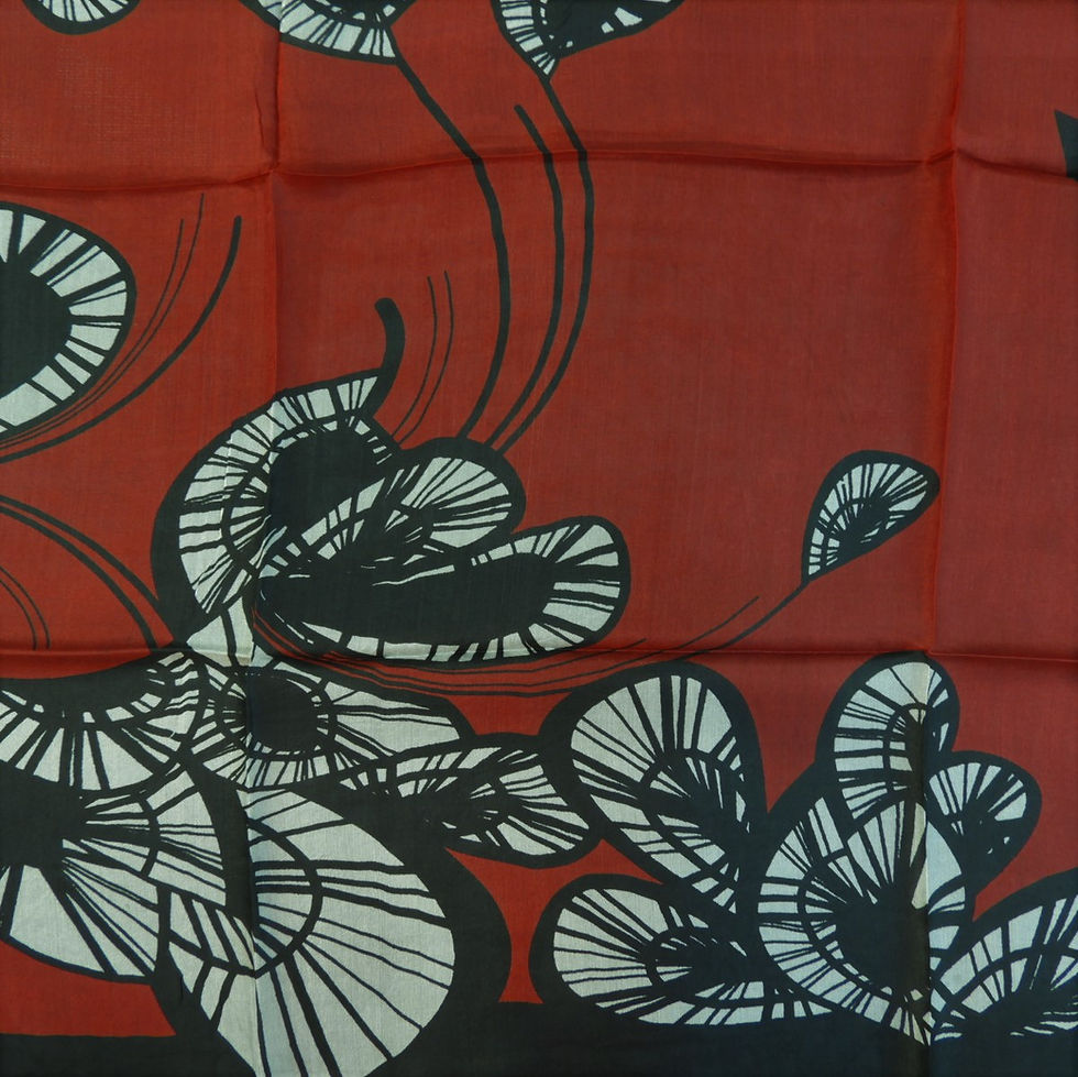 Miniaturbild: Seidenschal Fantasie rot/schwarz col. 107