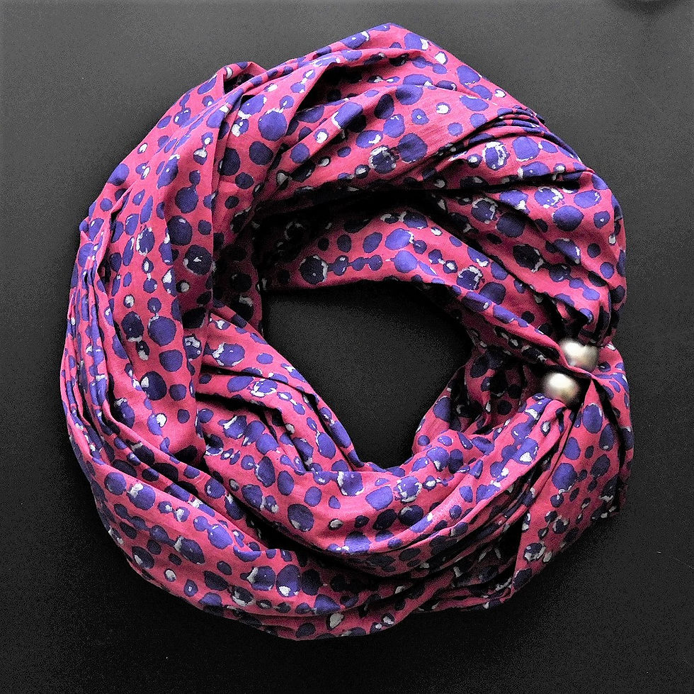 Miniatura: Collana di cotone pois fuchsia