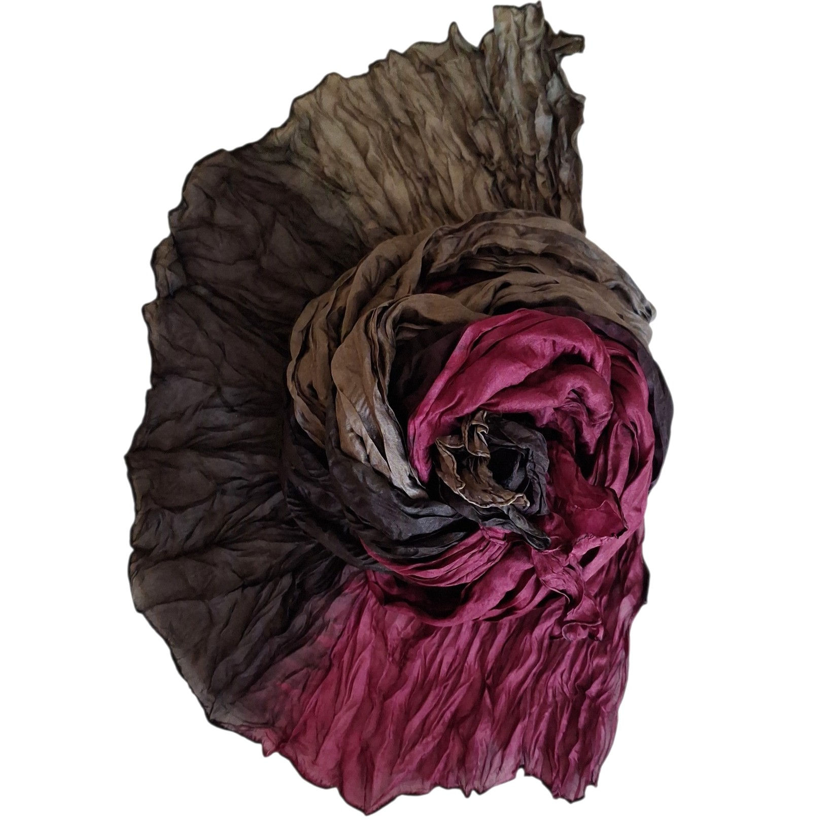 Seidencrash bordeaux/schwarz/olive  col.51
