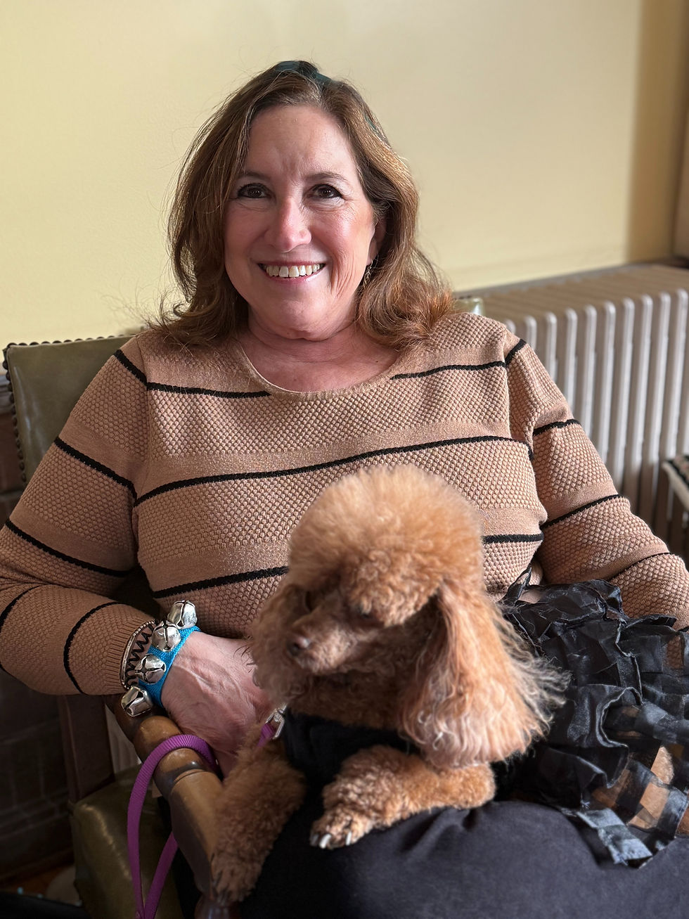 Bonnie and her three-year-old poodle, Teva