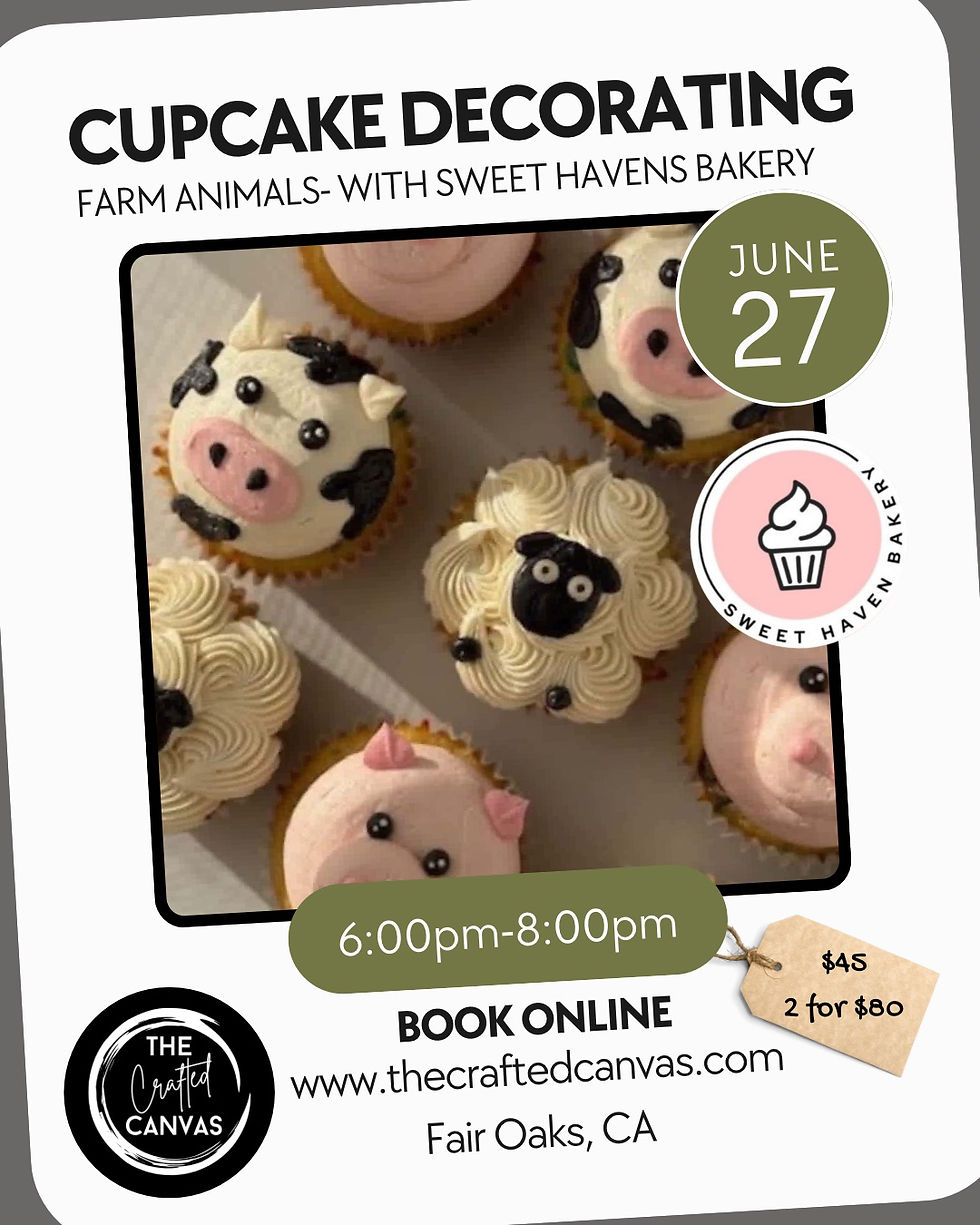 Cupcake Decorating- Farmhouse Animals with Sweet Haven Bakery