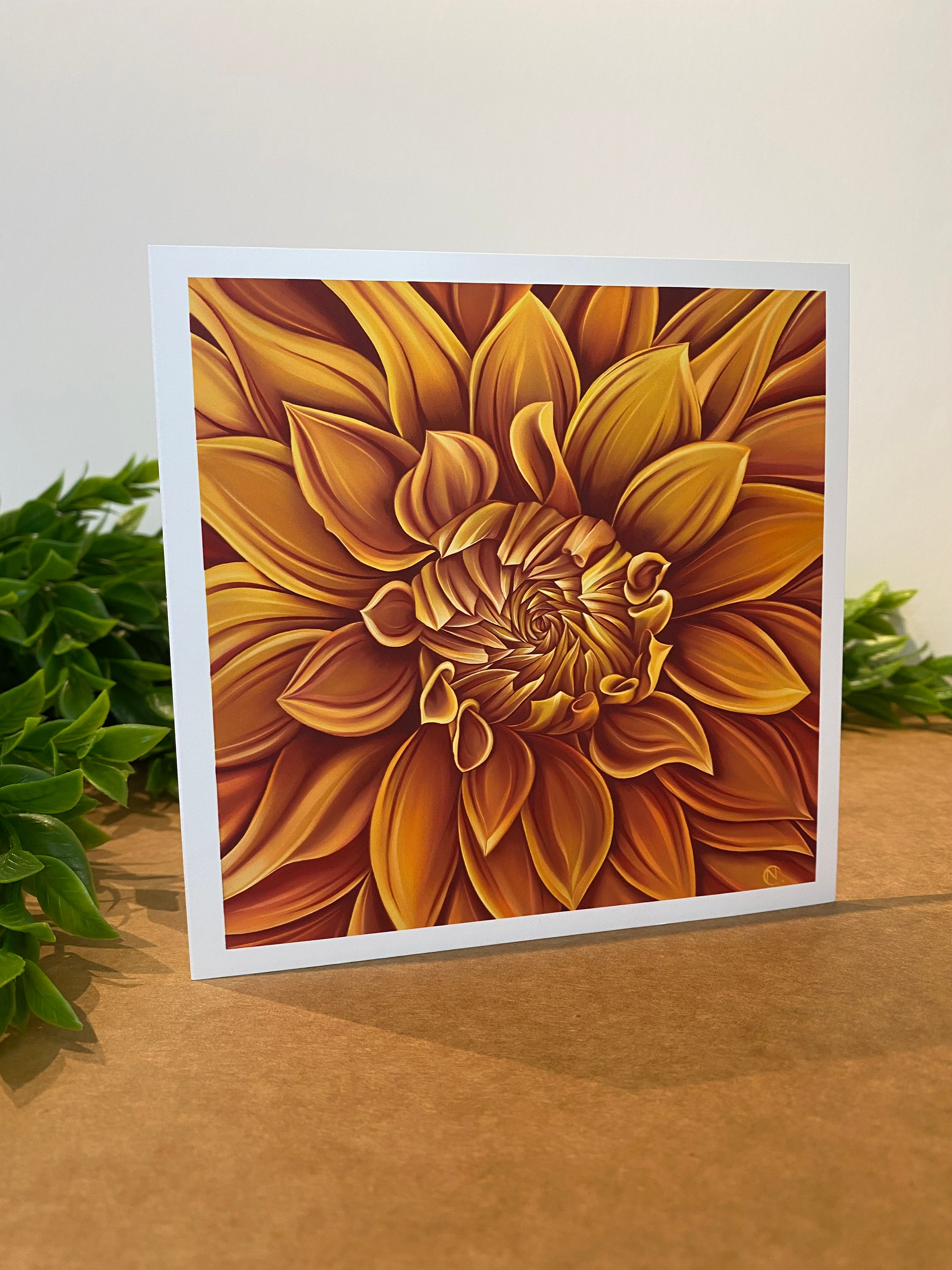 Fire Dahlia Greeting Card