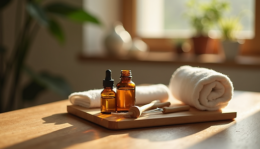 Relaxing aromatherapy massage room at Aloha Massage Spa in Honolulu.
