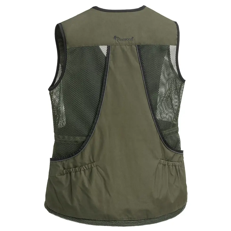 Thumbnail: Back image of a Women's Pinewood Dog Sports Vest in Moss Green.
