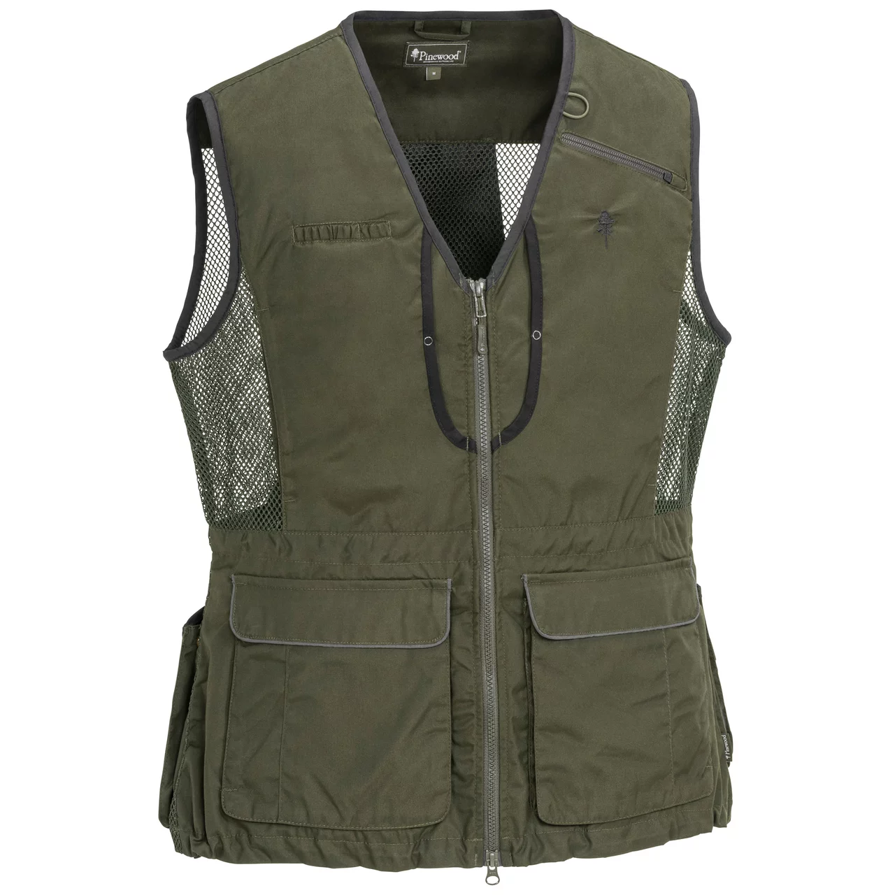 Front image of a Women's Pinewood Dog Sports Vest in Moss Green.