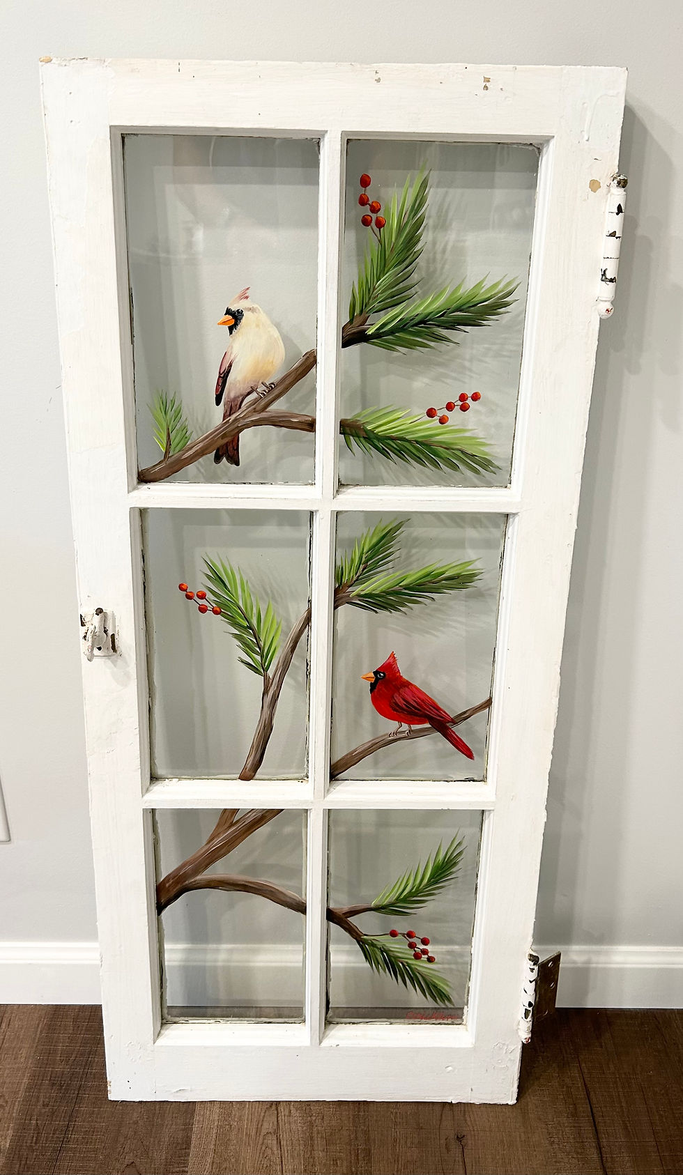 Cardinals with pines