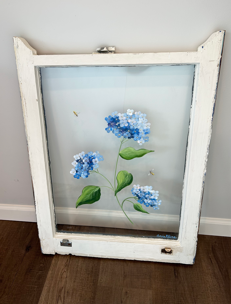 Blue hydrangeas