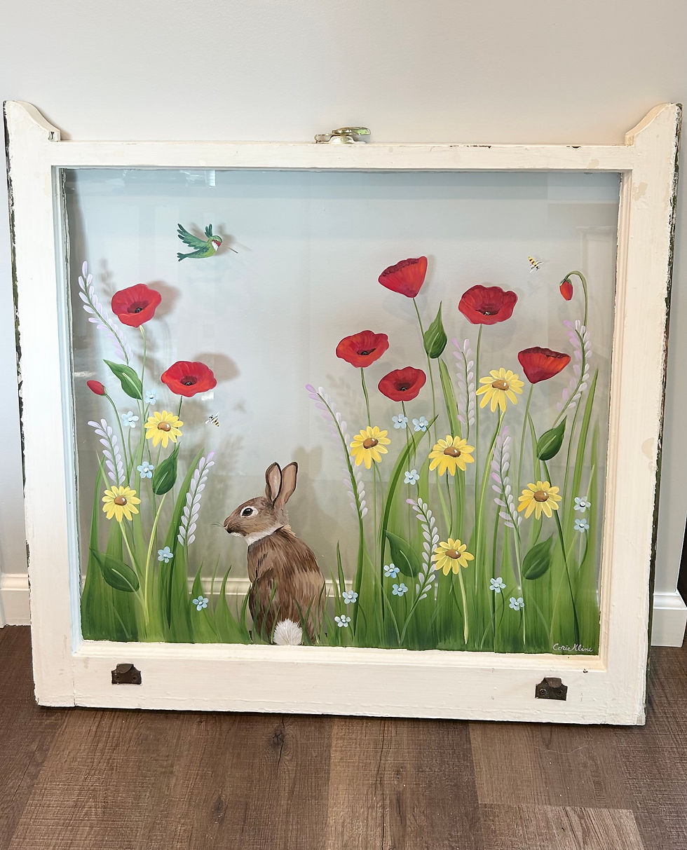 Bunny with poppies