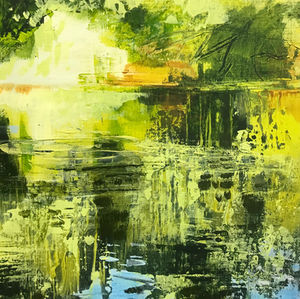 painting of spring and lake