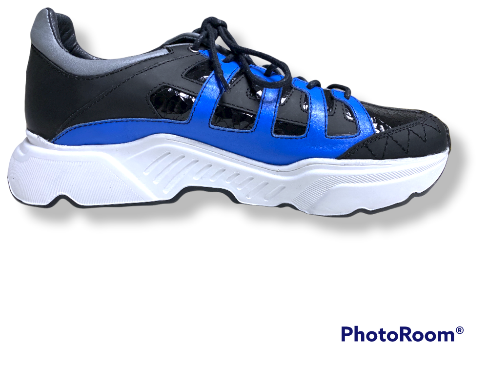 Baskets Springboost «Easy» cuir noir martelé - Homme - Livrable en 3 jours