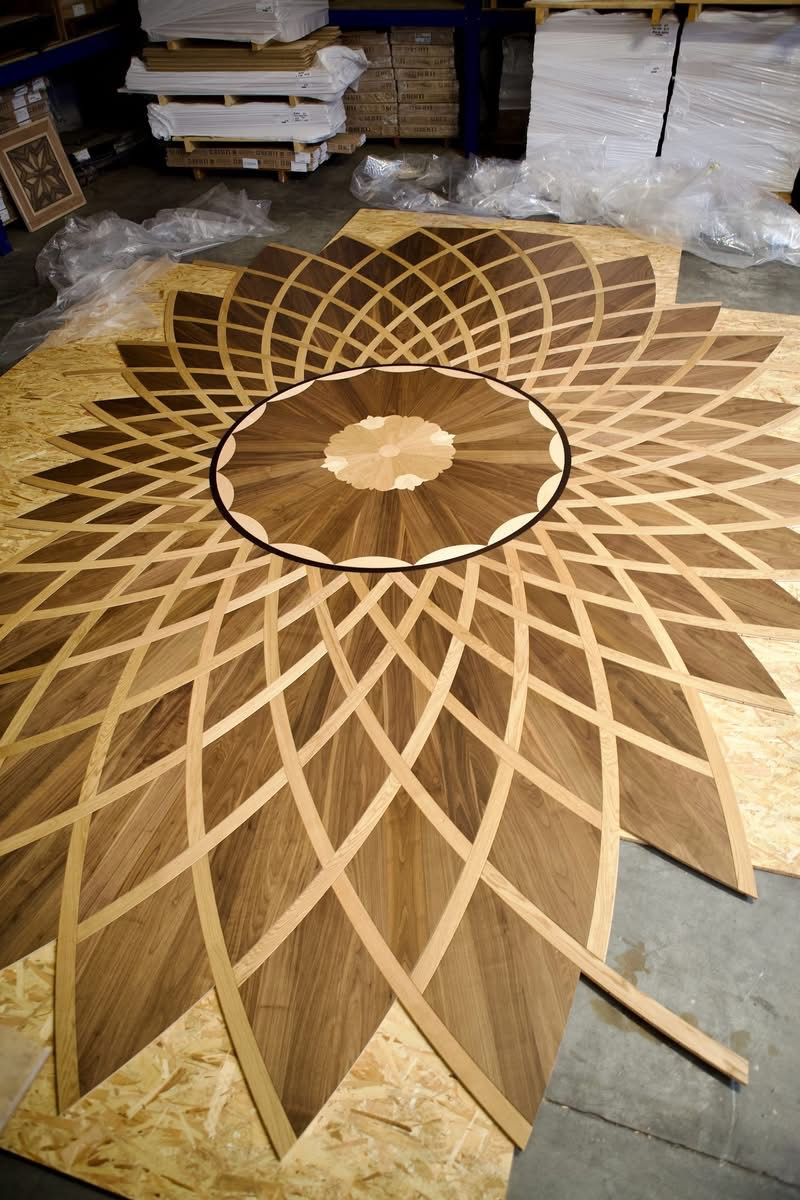 Inlaid wood pattern detail
