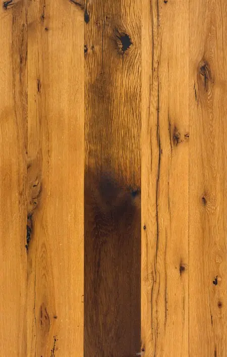 Antique Reclaimed Appearance Grade White Oak wood flooring showing rich grain and natural character.