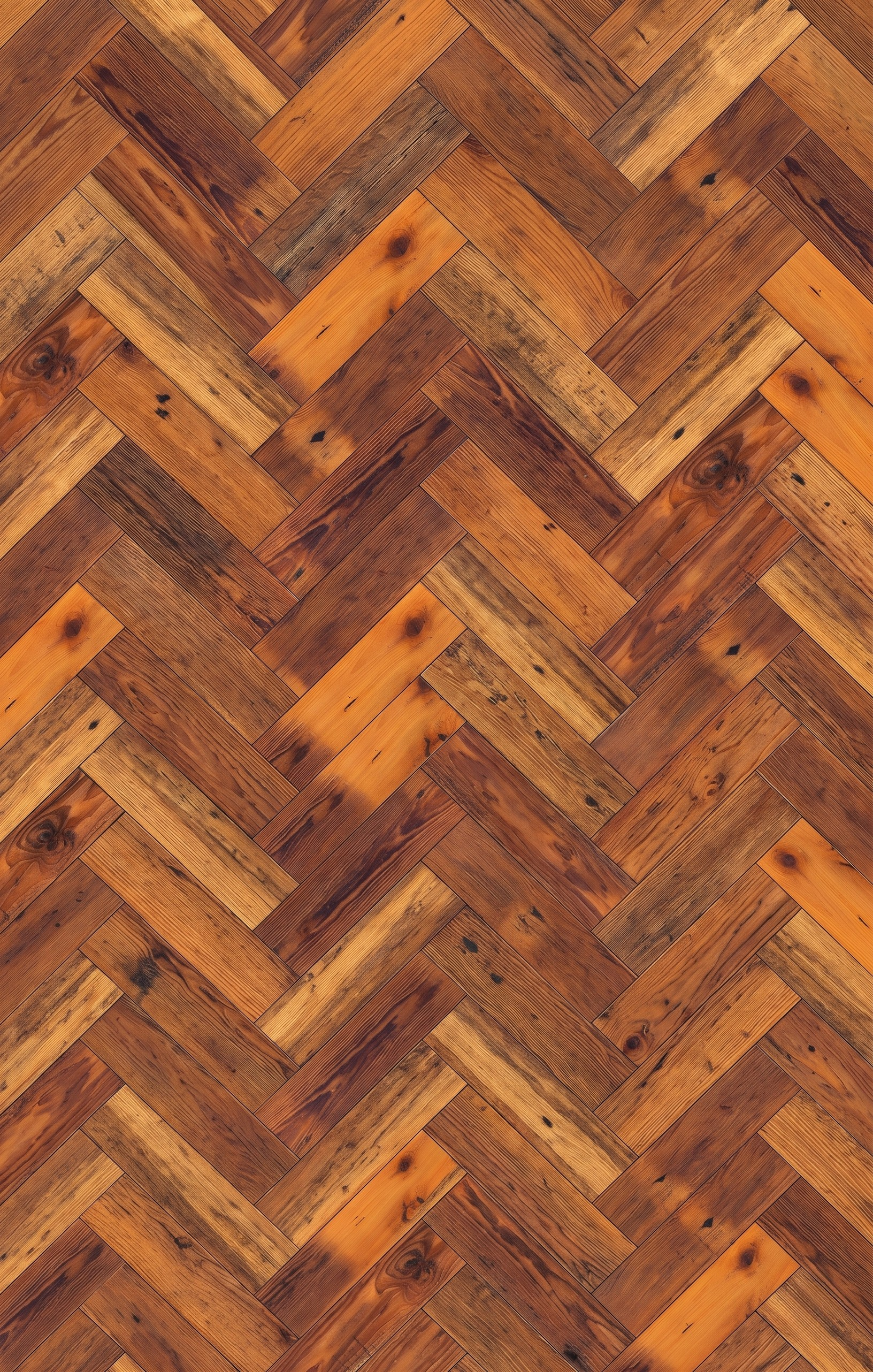 Antique Reclaimed Tobacco Pine - Herringbone Cut Wood Flooring NYC