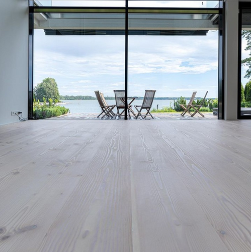douglas fir with white woca oiled hardwood flooring at a residence on Long Island, New York.