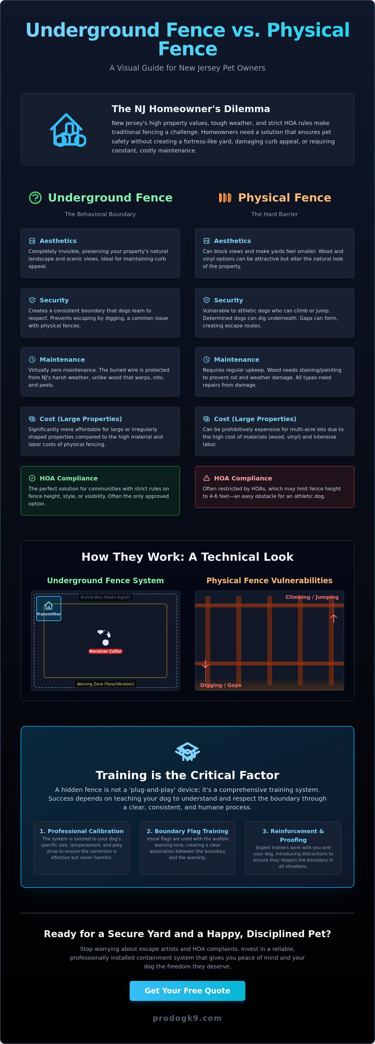 Underground fence vs physical fence