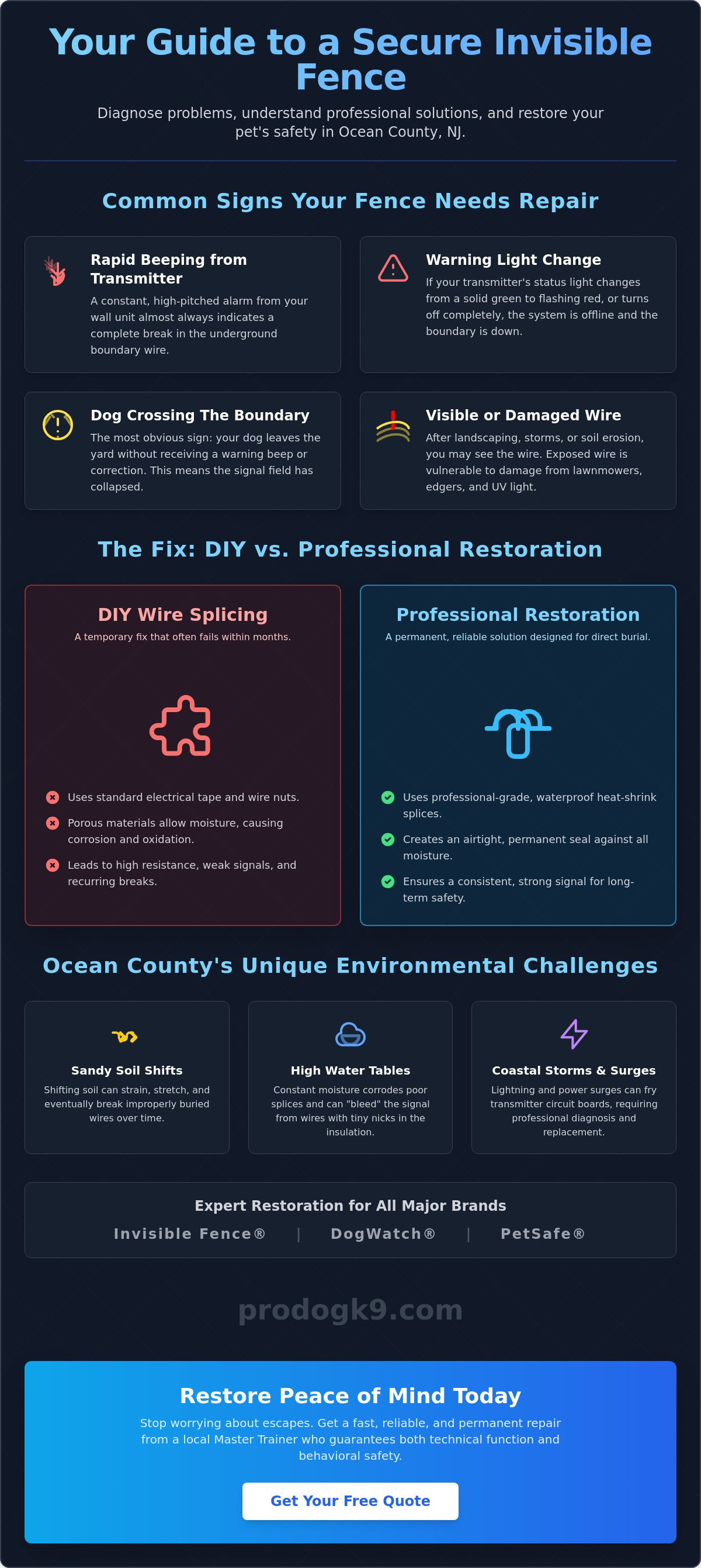 Invisible fence repair Ocean County NJ