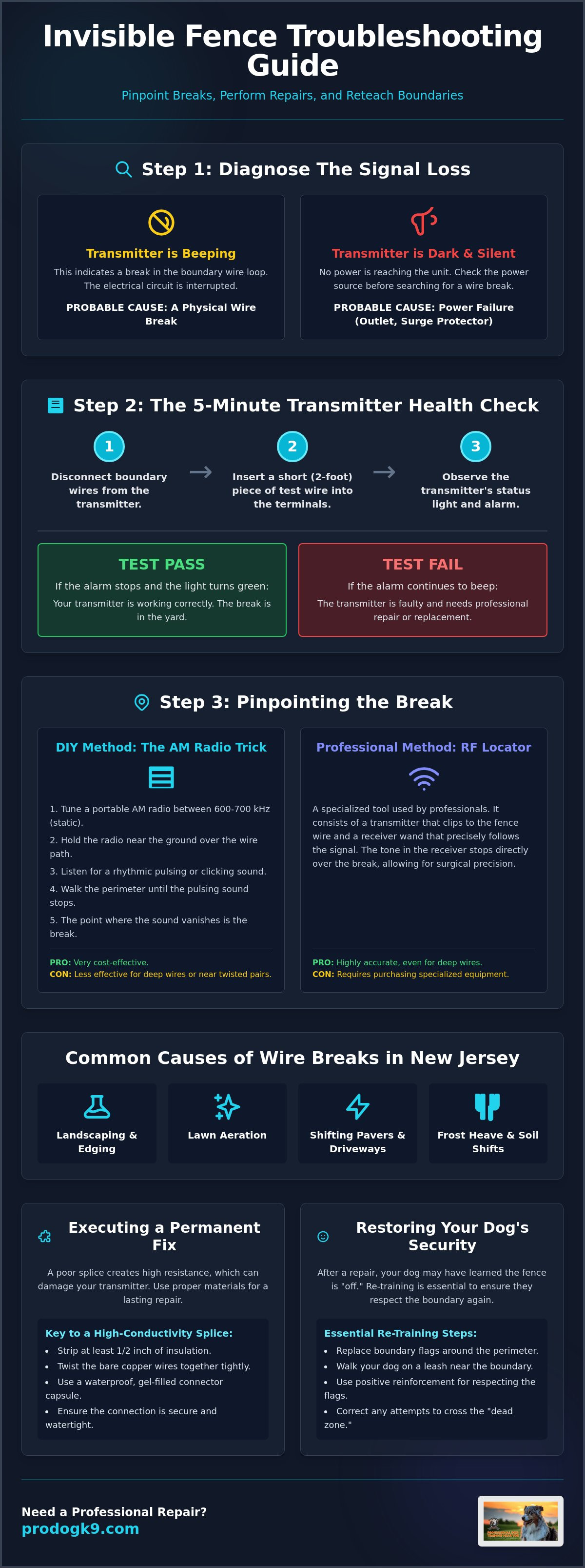 How to find a break in an invisible fence wire NJ