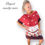 Thumbnail: Blouse/jurk rood wit