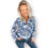 Thumbnail: Blouse bedrukt blauw/wit
